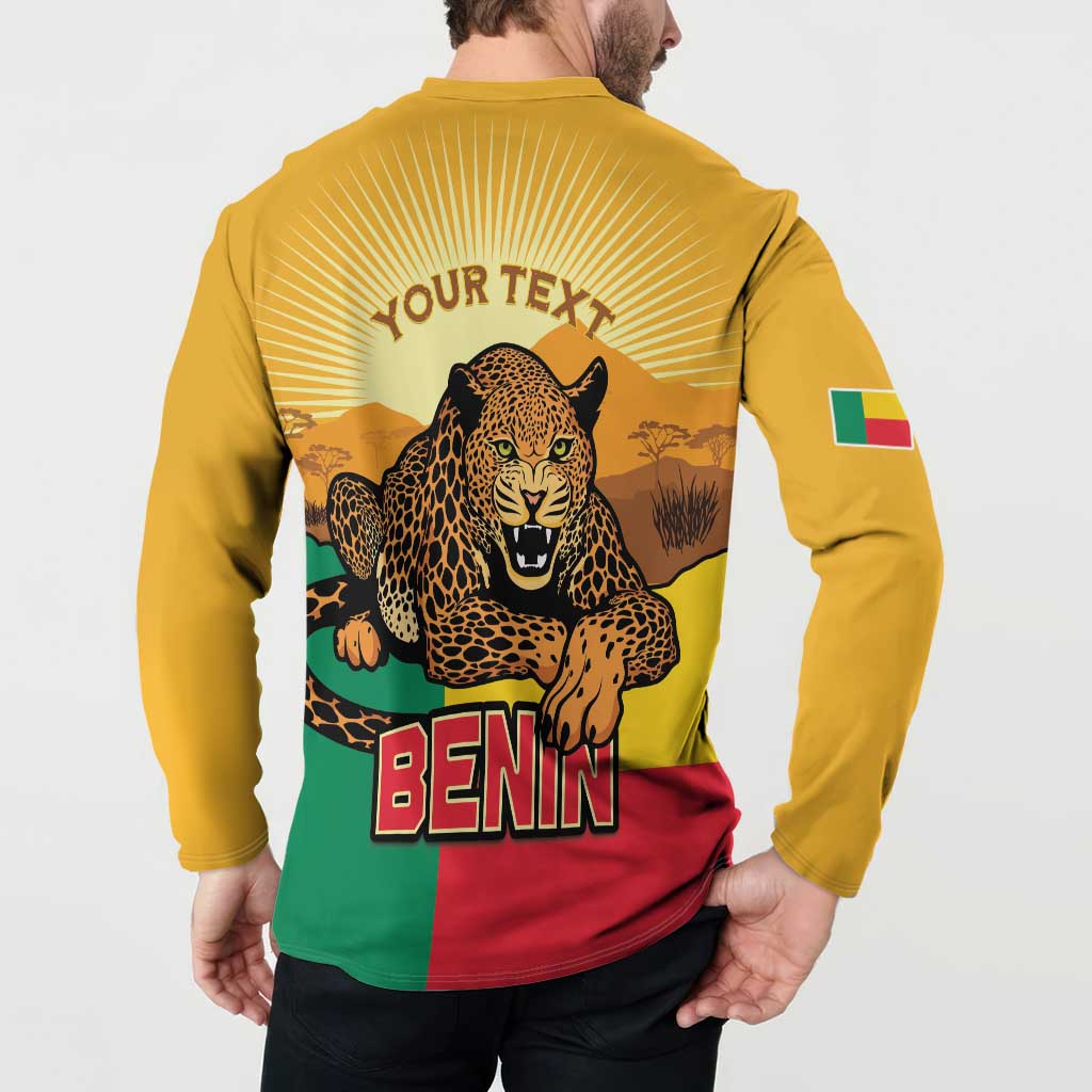 Personalised Benin Leopard Button Sweatshirt Stay True - Stay Wild