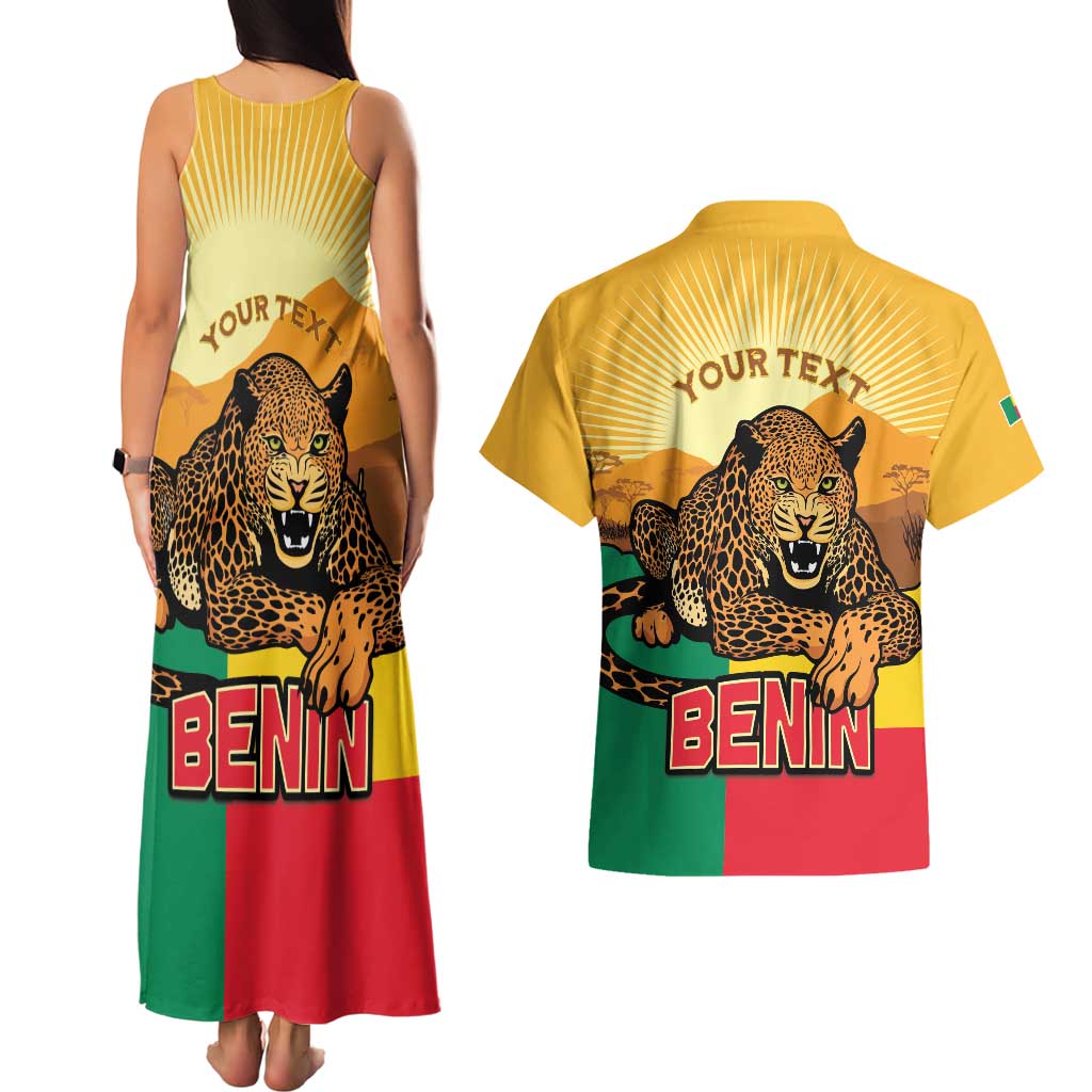 Personalised Benin Leopard Couples Matching Tank Maxi Dress and Hawaiian Shirt Stay True - Stay Wild