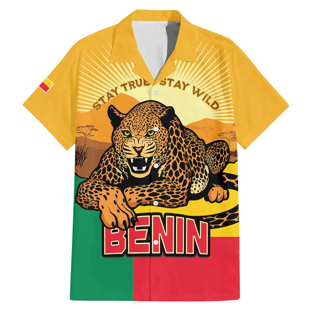 Personalised Benin Leopard Family Matching Mermaid Dress and Hawaiian Shirt Stay True - Stay Wild