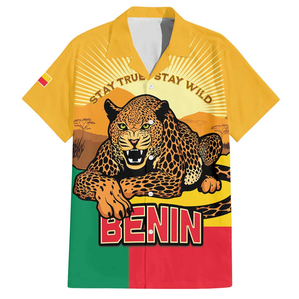 Personalised Benin Leopard Family Matching Puletasi and Hawaiian Shirt Stay True - Stay Wild