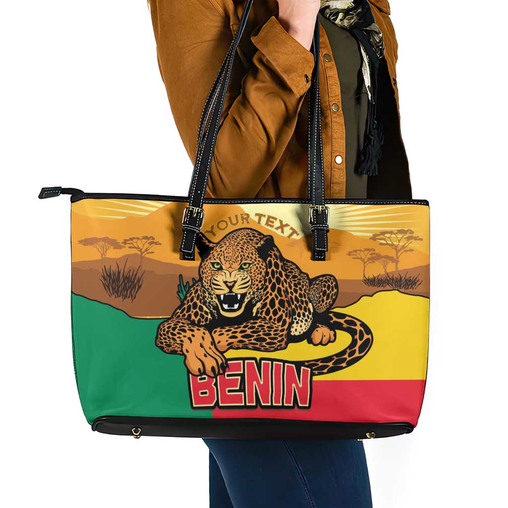 Personalised Benin Leopard Leather Tote Bag Stay True - Stay Wild