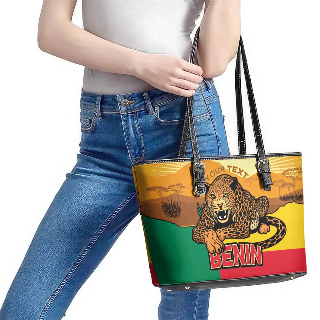 Personalised Benin Leopard Leather Tote Bag Stay True - Stay Wild