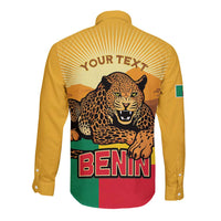 Personalised Benin Leopard Long Sleeve Button Shirt Stay True - Stay Wild