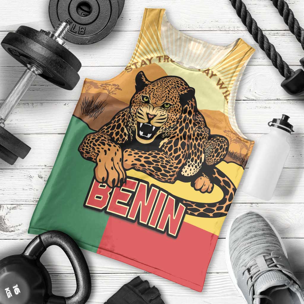 Personalised Benin Leopard Men Tank Top Stay True - Stay Wild