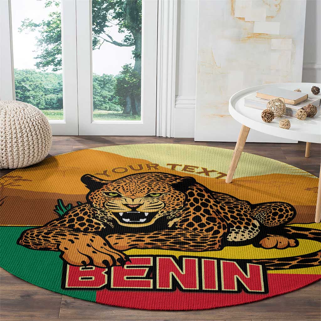 Personalised Benin Leopard Round Carpet Stay True - Stay Wild