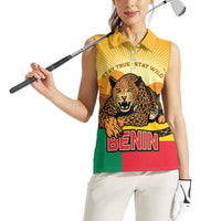 Personalised Benin Leopard Women Sleeveless Polo Shirt Stay True - Stay Wild