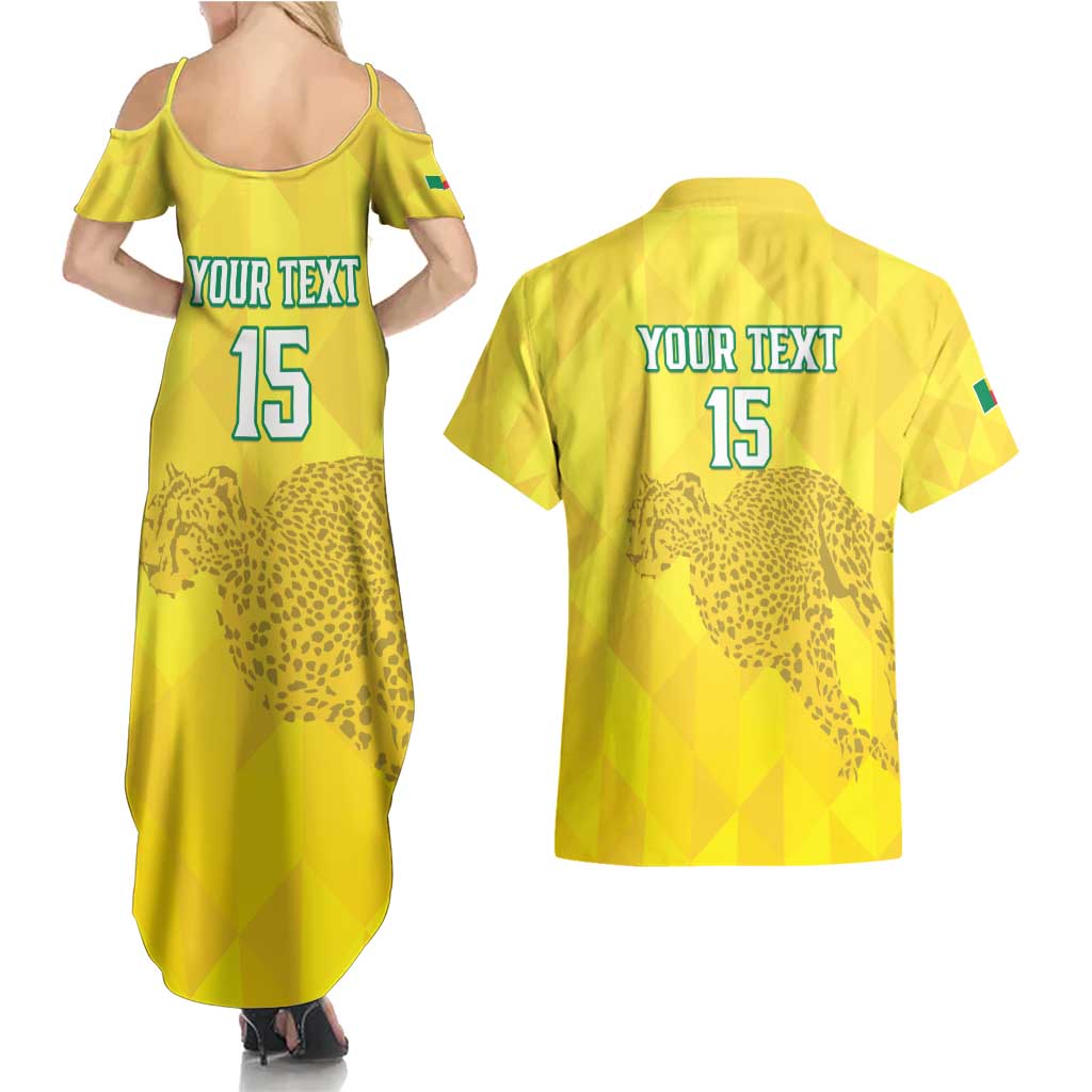 Custom Benin Football Couples Matching Summer Maxi Dress and Hawaiian Shirt Go Cheetahs