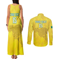 Custom Benin Football Couples Matching Tank Maxi Dress and Long Sleeve Button Shirt Go Cheetahs