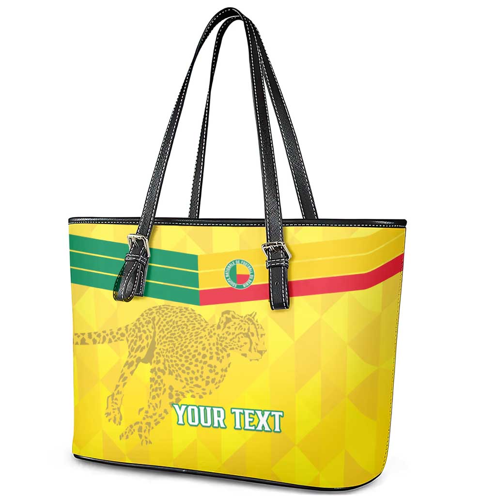 Custom Benin Football Leather Tote Bag Go Cheetahs