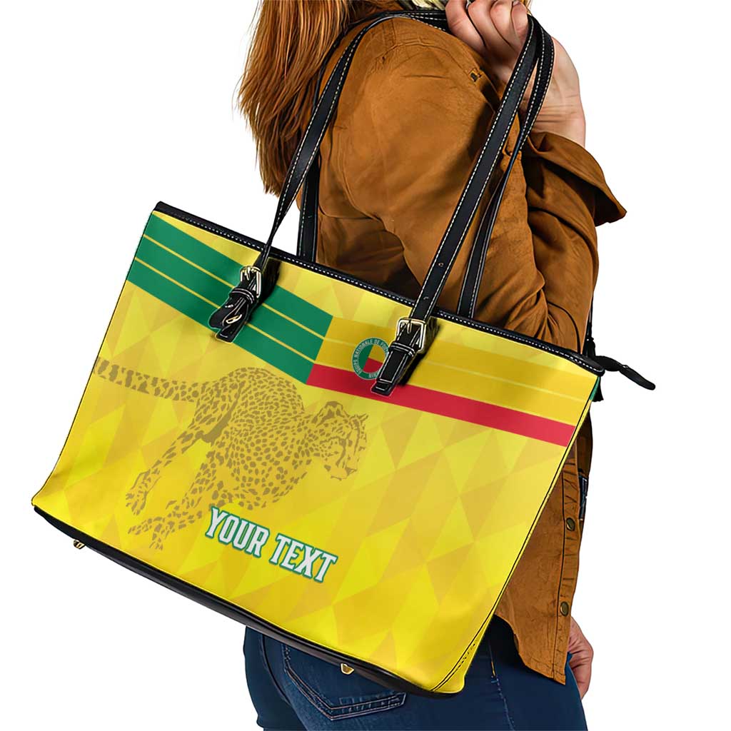 Custom Benin Football Leather Tote Bag Go Cheetahs