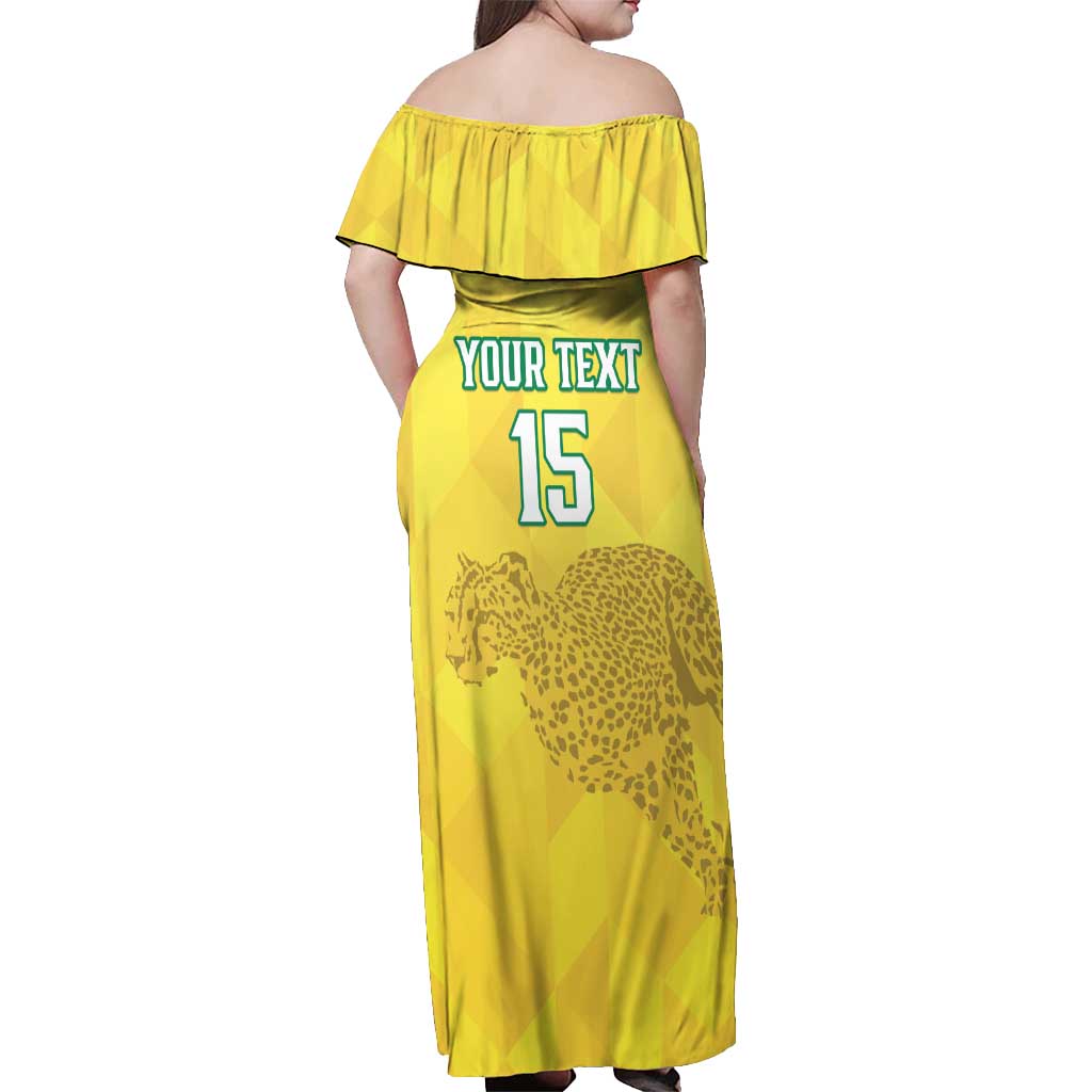 Custom Benin Football Off Shoulder Maxi Dress Go Cheetahs