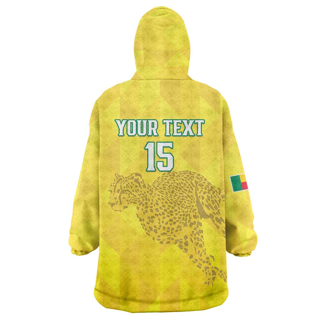 Custom Benin Football Wearable Blanket Hoodie Go Cheetahs