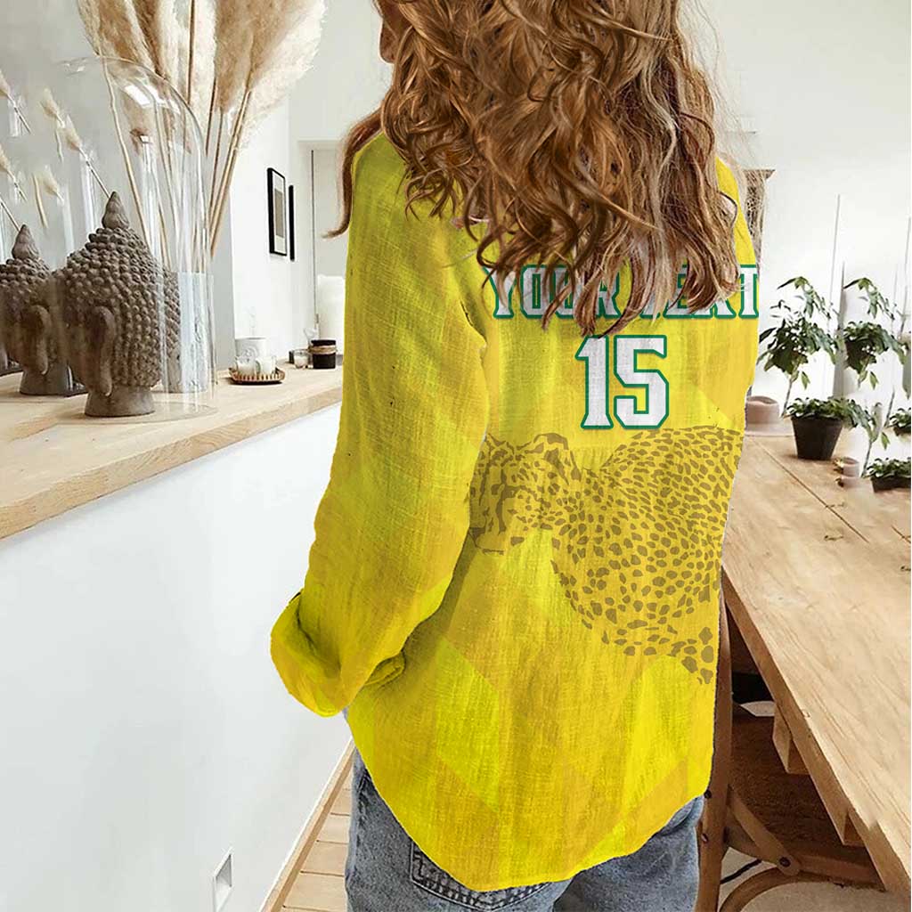 Custom Benin Football Women Casual Shirt Go Cheetahs