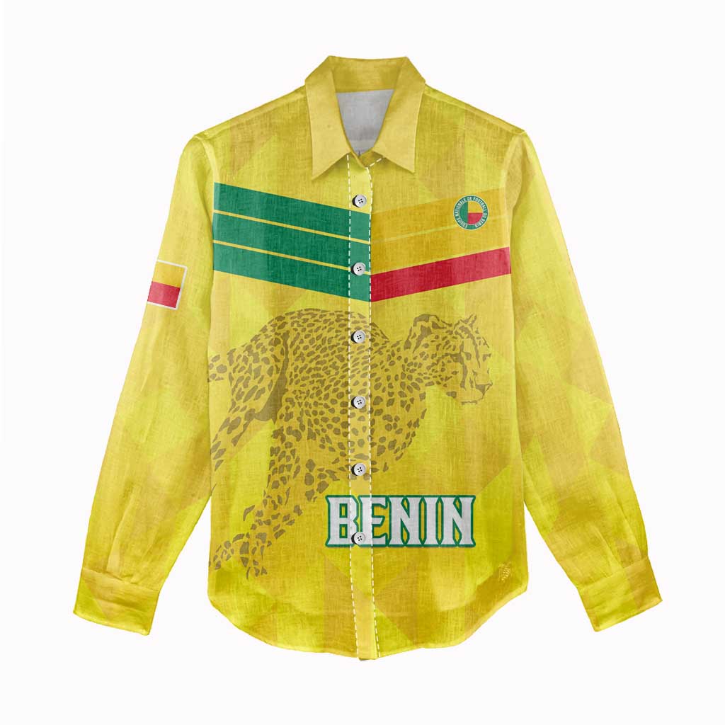 Custom Benin Football Women Casual Shirt Go Cheetahs