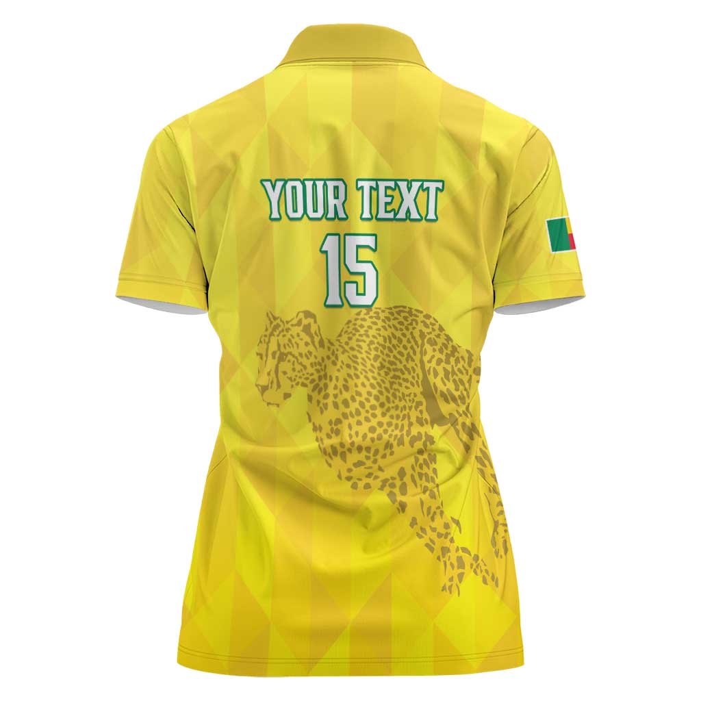Custom Benin Football Women Polo Shirt Go Cheetahs