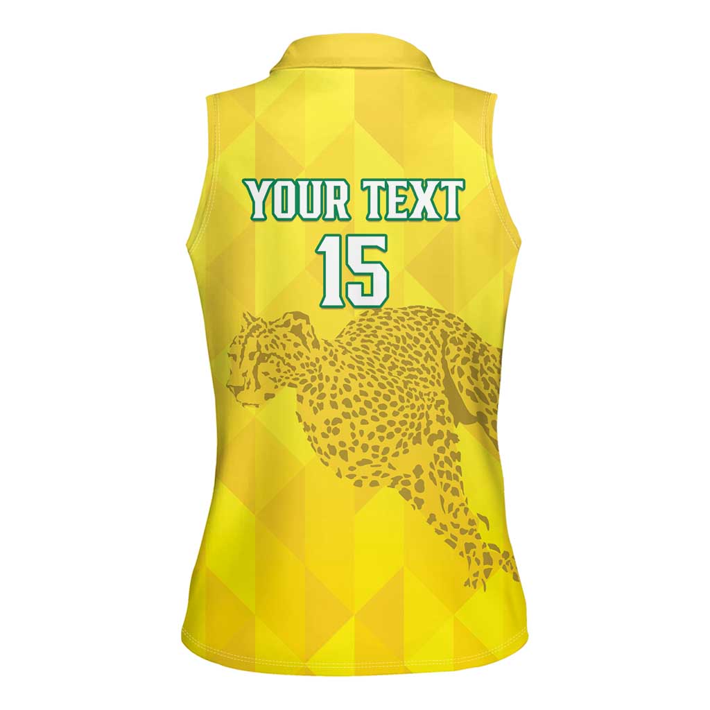 Custom Benin Football Women Sleeveless Polo Shirt Go Cheetahs