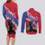 Haiti Couples Matching Long Sleeve Bodycon Dress and Long Sleeve Button Shirt Neg Maron Polynesian