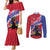 Haiti Couples Matching Mermaid Dress and Long Sleeve Button Shirt Neg Maron Polynesian