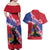 Haiti Couples Matching Off Shoulder Maxi Dress and Hawaiian Shirt Neg Maron Polynesian