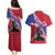 Haiti Couples Matching Puletasi and Hawaiian Shirt Neg Maron Polynesian