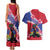Haiti Couples Matching Tank Maxi Dress and Hawaiian Shirt Neg Maron Polynesian
