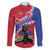 Haiti Family Matching Long Sleeve Bodycon Dress and Hawaiian Shirt Neg Maron Polynesian