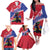 Haiti Family Matching Off The Shoulder Long Sleeve Dress and Hawaiian Shirt Neg Maron Polynesian