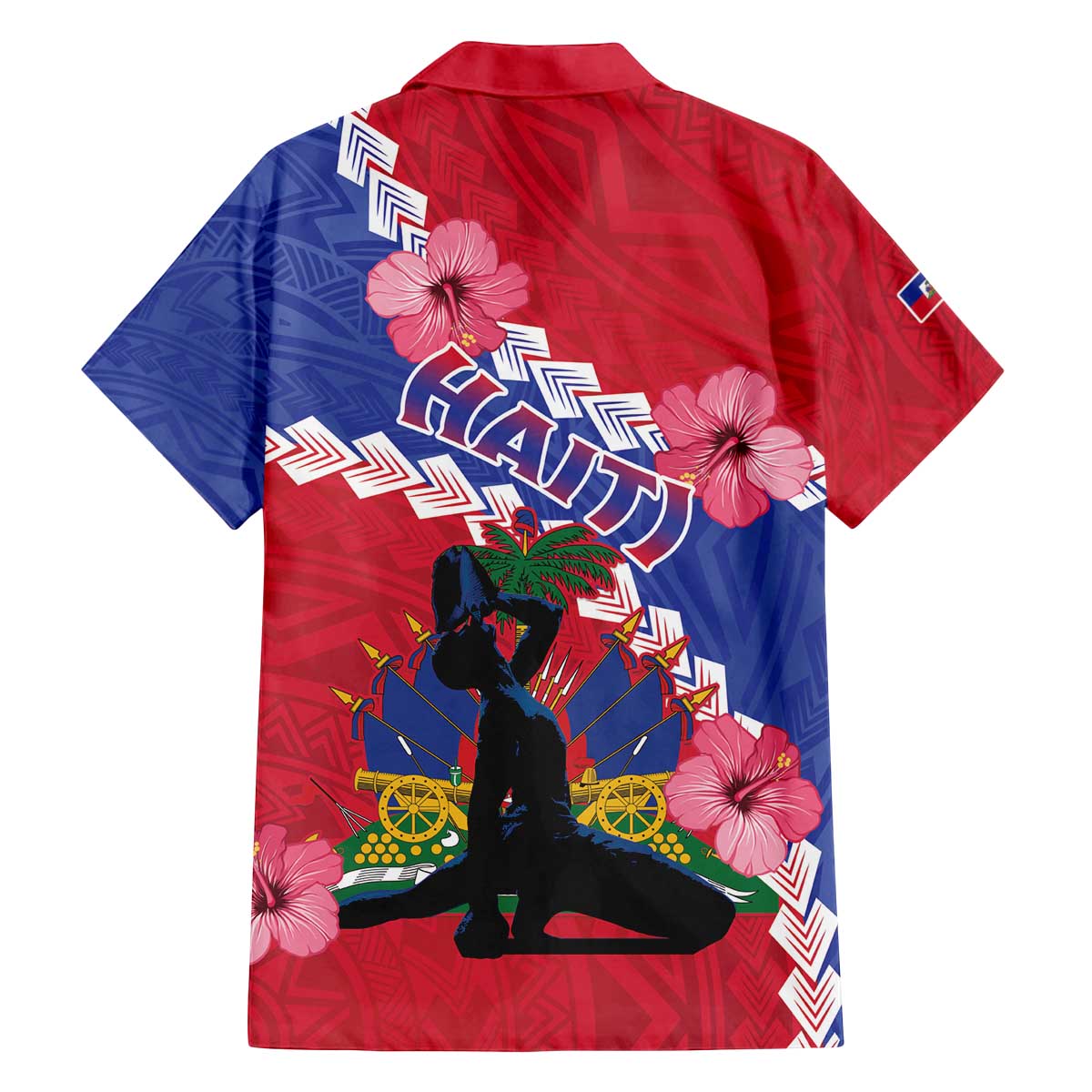 Haiti Family Matching Off The Shoulder Long Sleeve Dress and Hawaiian Shirt Neg Maron Polynesian