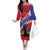 Haiti Family Matching Off The Shoulder Long Sleeve Dress and Hawaiian Shirt Neg Maron Polynesian