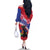 Haiti Family Matching Off The Shoulder Long Sleeve Dress and Hawaiian Shirt Neg Maron Polynesian