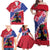 Haiti Family Matching Off Shoulder Maxi Dress and Hawaiian Shirt Neg Maron Polynesian