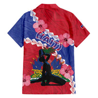 Haiti Family Matching Off Shoulder Short Dress and Hawaiian Shirt Neg Maron Polynesian