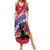 Haiti Family Matching Summer Maxi Dress and Hawaiian Shirt Neg Maron Polynesian