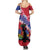 Haiti Family Matching Summer Maxi Dress and Hawaiian Shirt Neg Maron Polynesian