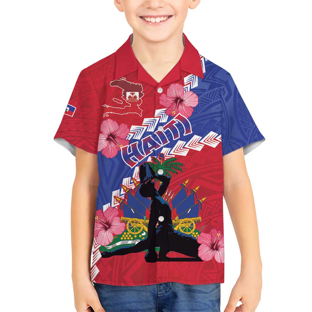 Haiti Family Matching Summer Maxi Dress and Hawaiian Shirt Neg Maron Polynesian