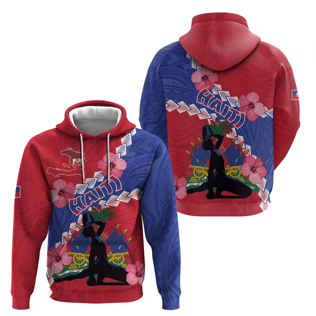 Haiti Hoodie Neg Maron Polynesian