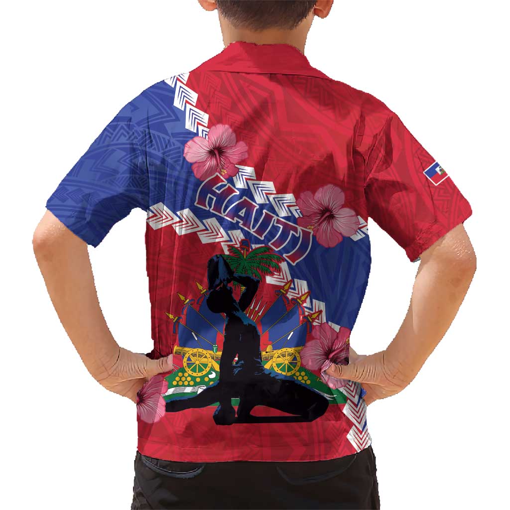 Haiti Kid Hawaiian Shirt Neg Maron Polynesian