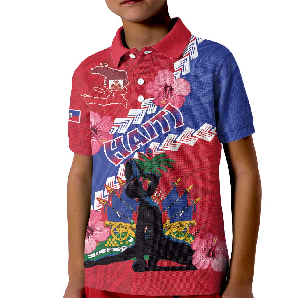 Haiti Kid Polo Shirt Neg Maron Polynesian
