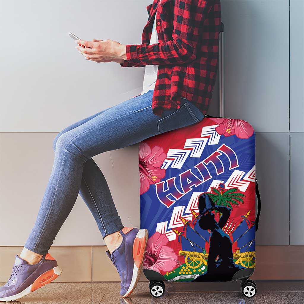 Haiti Luggage Cover Neg Maron Polynesian