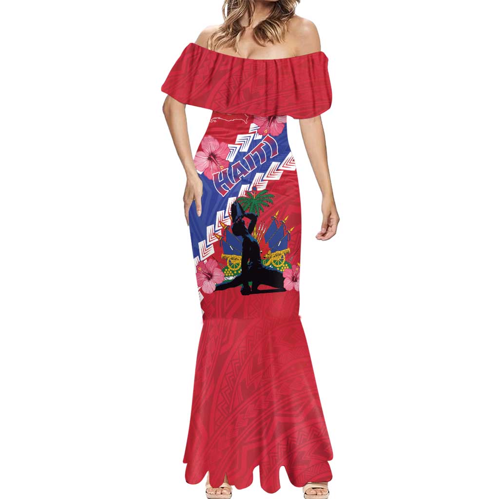 Haiti Mermaid Dress Neg Maron Polynesian