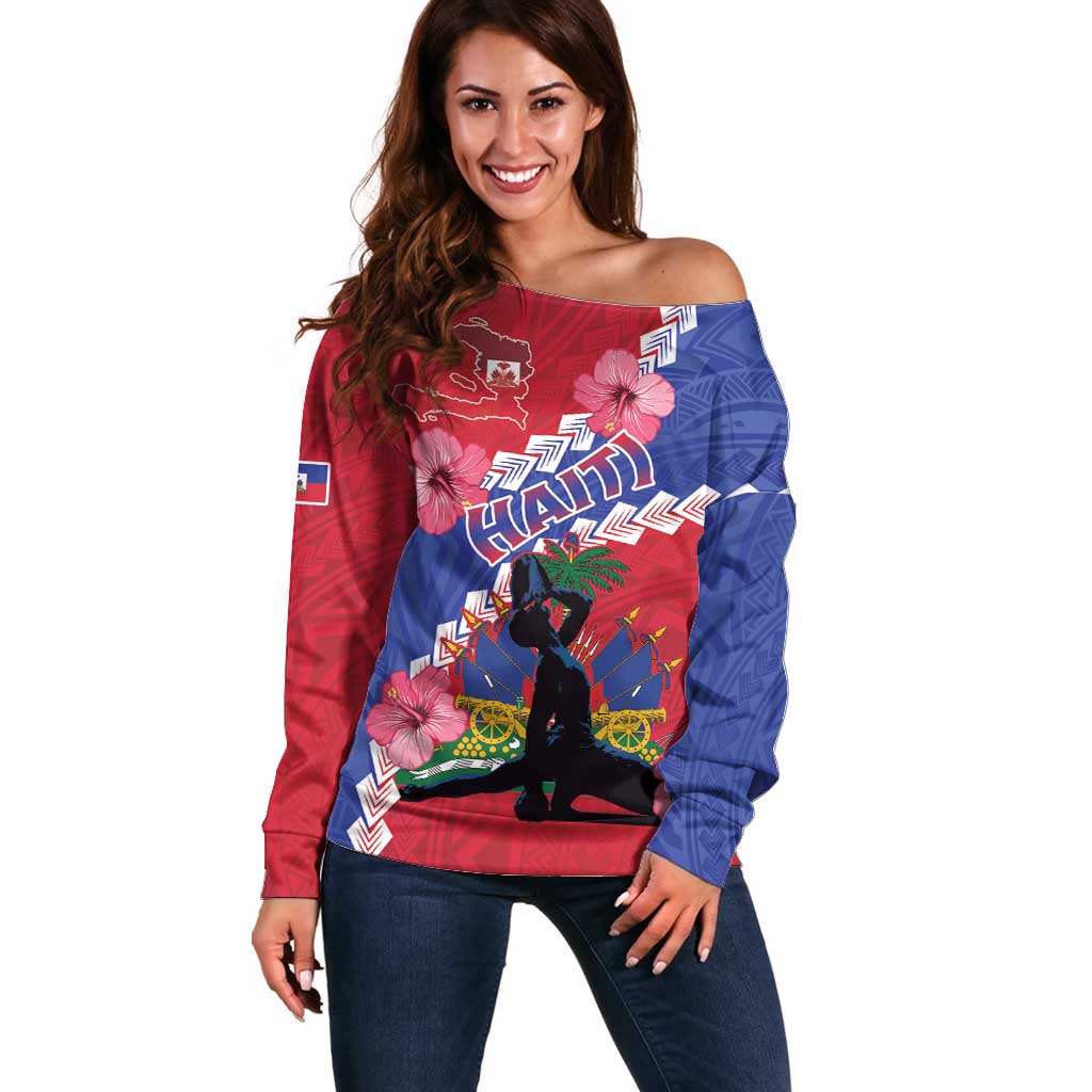 Haiti Off Shoulder Sweater Neg Maron Polynesian