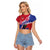 Haiti Raglan Cropped T Shirt Neg Maron Polynesian