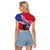 Haiti Raglan Cropped T Shirt Neg Maron Polynesian