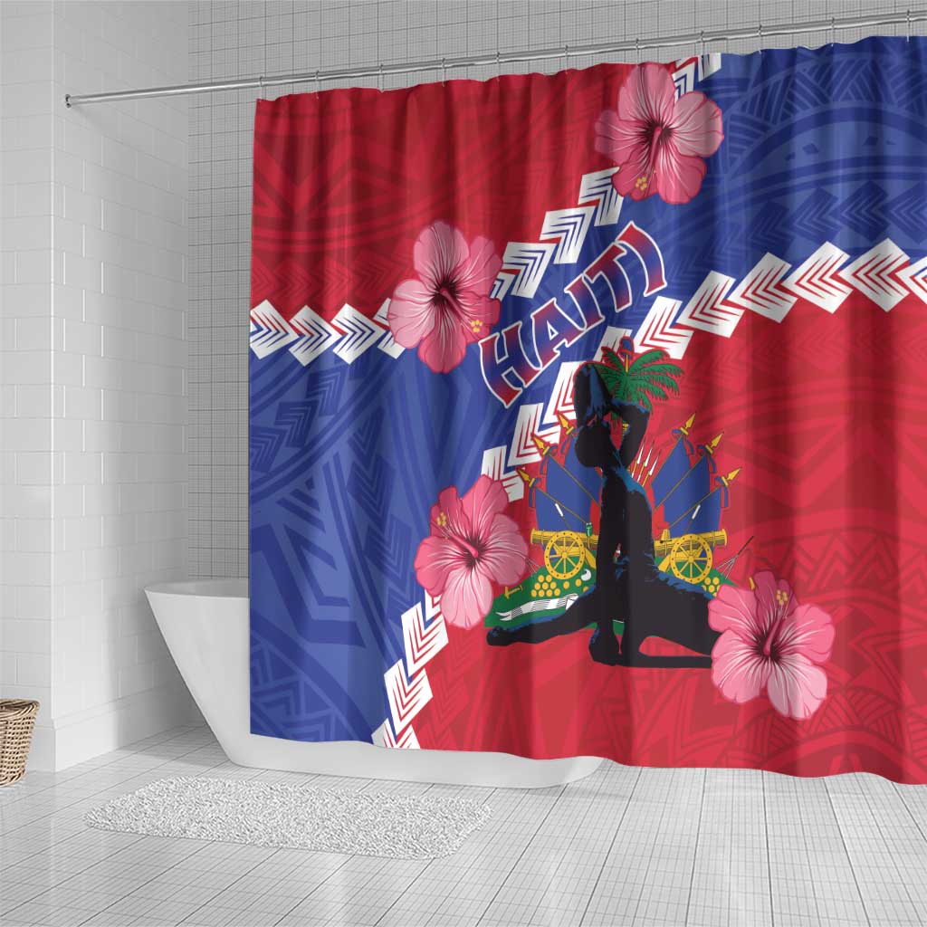 Haiti Shower Curtain Neg Maron Polynesian
