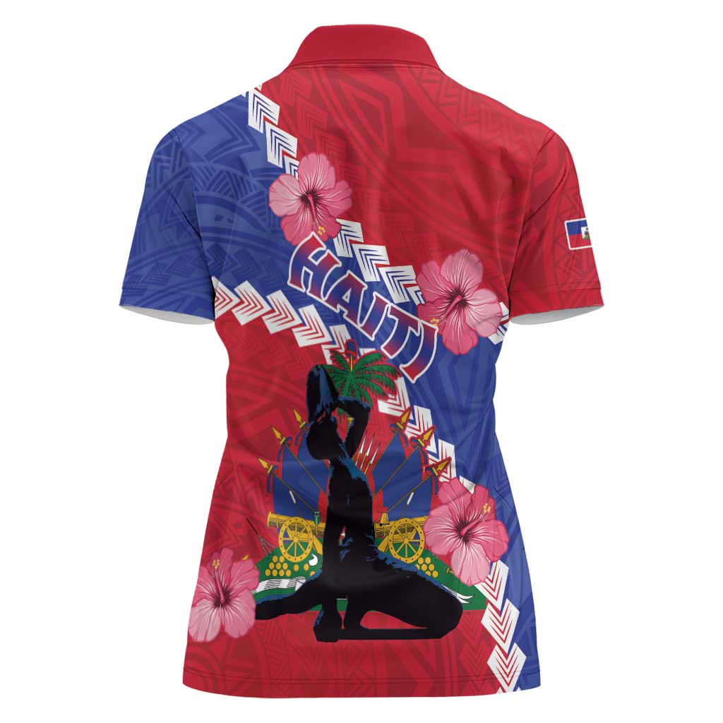 Haiti Women Polo Shirt Neg Maron Polynesian