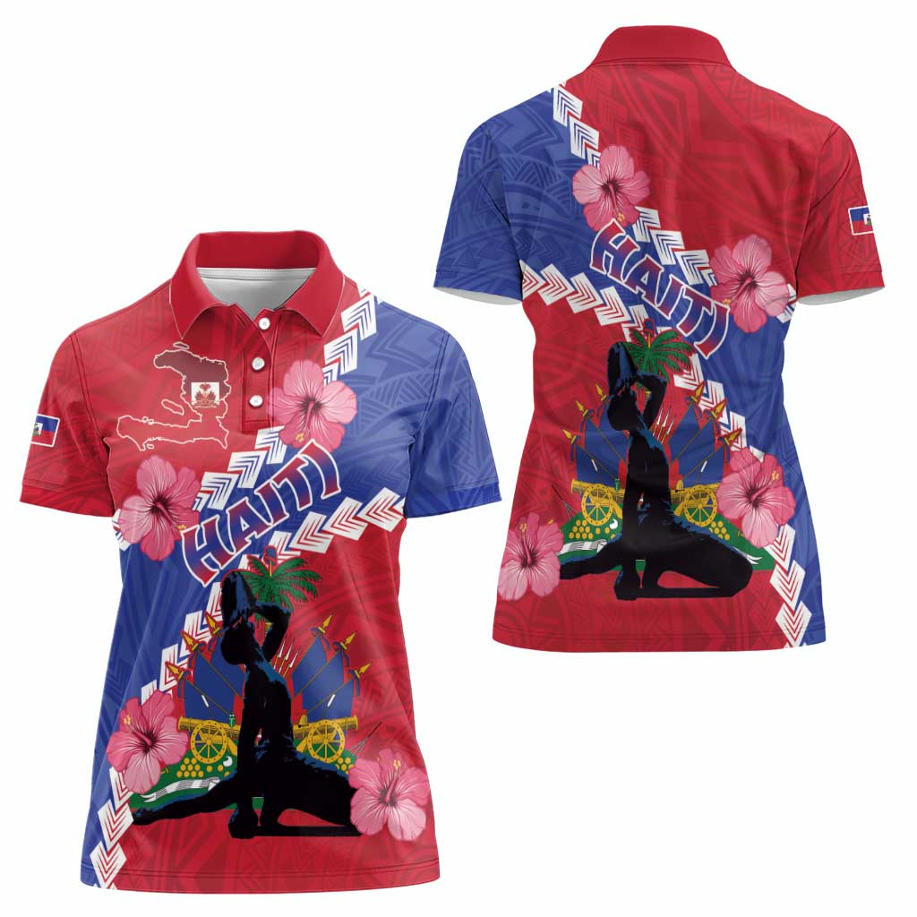 Haiti Women Polo Shirt Neg Maron Polynesian