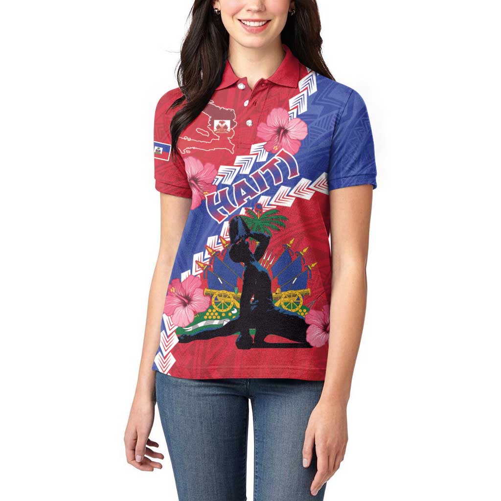 Haiti Women Polo Shirt Neg Maron Polynesian