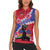 Haiti Women Sleeveless Polo Shirt Neg Maron Polynesian
