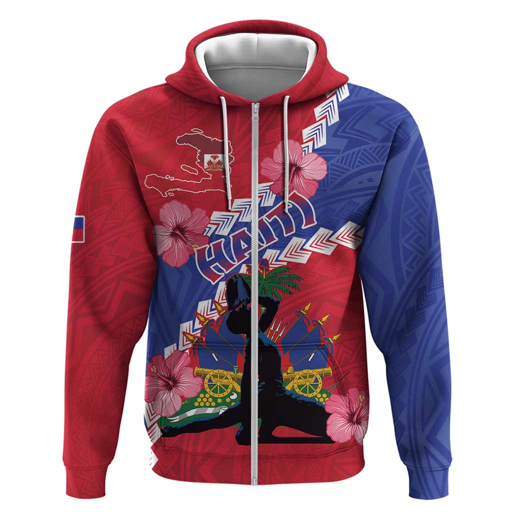 Haiti Zip Hoodie Neg Maron Polynesian