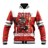 Custom Canada Ice Hockey Baseball Jacket Beaver Mascot With Champions Trophy